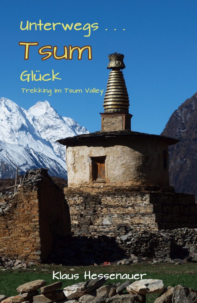 Trekking in Nepal, Titelseite Buch: "Unterwegs Tsum Glück"